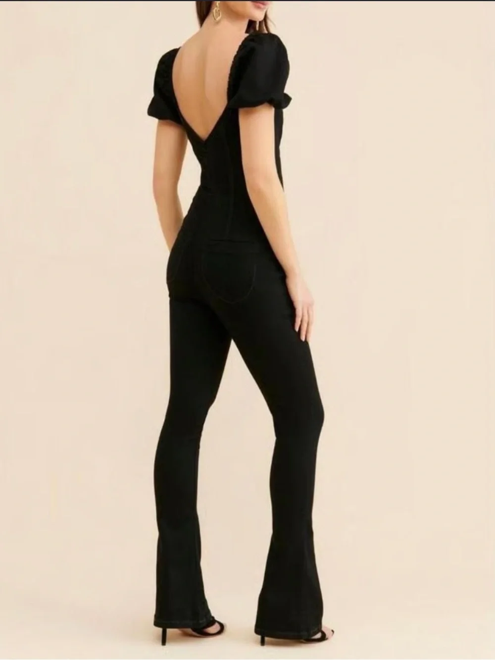 NWT We The Free Moondance Flare Denim Jumpsuit by Free People Size Mediu